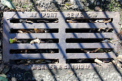 'Newport Sewers W A Baker & Co 1910 Ld', Newport, October 2020