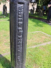 
'White & Co Pontymister' lamp post at Lower Machen Church, August 2023