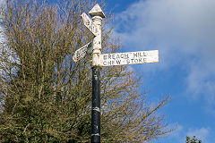 
'Breach Hill, Chew Stoke', Blagdon fingerpost, Somerset, March 2019