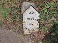 
'22 miles to Carmarthen', Kilgetty, Pembrokeshire, but facing the wrong way, cast by 'Moss & Sons' from Carmarthen in 1838