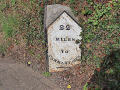 
'22 miles to Carmarthen', Kilgetty, Pembrokeshire, but facing the wrong way, cast by 'Moss & Sons' from Carmarthen in 1838