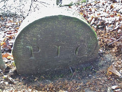 
'P I Co', Pontypool Iron Co of 1851 - 1859, with 'L' on the reverse, at ST 2601 9760,  © Photo courtesy of Robert Kemp