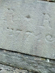 'RR 1774c', probably Richard Richards, a predecessor of R T Roberts of Maesgwyn Farm, Upper Cwmbran, photo courtesy of John Bradford