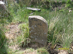 
'RTR', A three-sided stone with 'JCH' on the other sides, Richard Thomas Roberts of Maesgwyn Farm, Upper Cwmbran, photo courtesy of Alan Jones