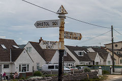 Sand Bay SCC fingerpost, Weston-Super-Mare, June 2019