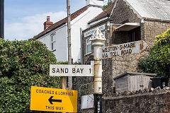 Sand Bay SCC fingerpost, Weston-Super-Mare, June 2019