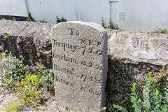 Milestone at Shaldon Bridge, Devon, May 2019