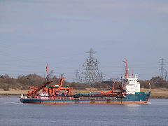 
'Arco Dart', a Severn Estuary dredger at Uskmouth, Newport, Mon, March 2021