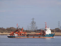 'Arco Dart', a Severn Estuary dredger at Uskmouth, Newport, Mon, March 2021