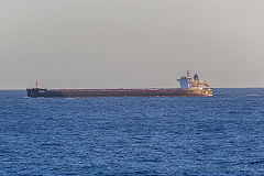 
A passing Chinese ship  halfway across the Atlantic Ocean,  December 2014