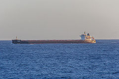 
A passing Chinese ship  halfway across the Atlantic Ocean,  December 2014