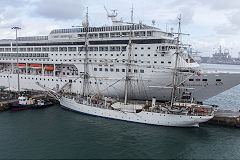 
'Christian Radich' at Las Palmas, Gran Canaria, December 2014