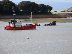 'Alisa' sits in Barry harbour awaiting removal, July 2021