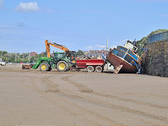 
The 'Morning Dawn' being dismantled in Barry harbour, July 2021