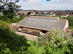 
Barry Island goods shed, now used by the preservation society, Barry, July 2022