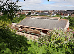 Barry Island goods shed, now used by the preservation society, Barry, July 2022