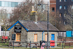 Roath Basin lock-keepers office, Cardiff Bay, March 2018