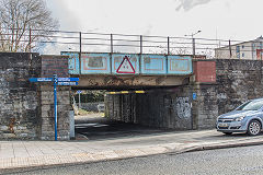 Sophia Street railway bridge, Bute Street, Cardiff, March 2018