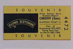 
'Flying Scotsman' souvenir platform ticket, 18 March 1964