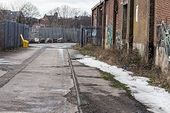 
Curran Road trackwork along the North of the 'Foundry', Cardiff, March 2018