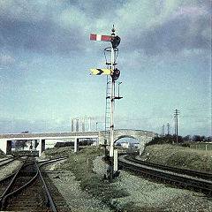 
Barry Railway Marshes House bridge over the Bridgend line and the approach to Aberthaw Power Station, Aberthaw, © Photo courtesy of Brian Mills