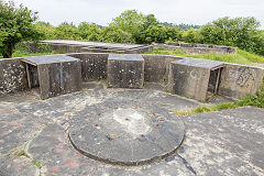 Lavernock Point battery gunpit 2, command post and gunpit 1, June 2015