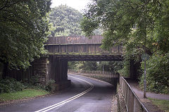 
Ty Mawr Lane bridge, railways over canal and lane, September 2013