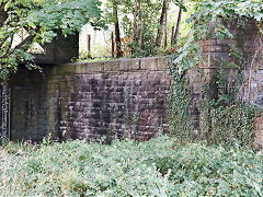 
Ty Mawr Lane bridge, the parapets of the loop line bridge, July 2022