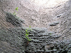 
The interior of the old kilns, Aberthaw Pebble Limeworks, May 2010