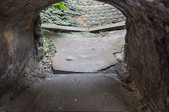 
Aberthaw Pebble Limeworks, Old kilns interior cast-iron floor plates, July 2016