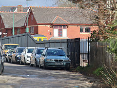 
A '769' dmu peeps over the fence at Penarth Station, March 2022