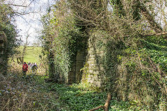 Bridge abutments near Rhydlafr, April 2015