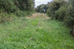 Cwm Ffos level crossing towards Tondu, DLPR, September 2020