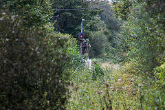Fountain level crossing from the tramroad crossing, DLPR, September 2020