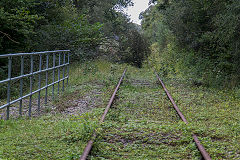 
Bridgend Railway crossing on the DLPR, towards Kenfig, September 2020