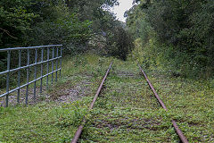 Bridgend Railway crossing on the DLPR, towards Kenfig, September 2020