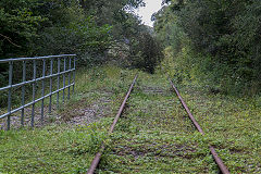 
Bridgend Railway crossing on the DLPR, towards Kenfig, September 2020