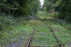 Bridgend Railway crossing on the DLPR, towards Tondu, September 2020
