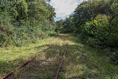 The Ogmore Valleys Extension Railway at Cefn Junction towards Kenfig, September 2020