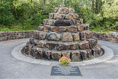 Parc Slip Colliery monument at the colliery site, September 2020