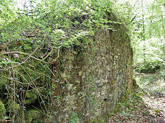 The DLPR below Tondu House, the bridge abutments, May 2024