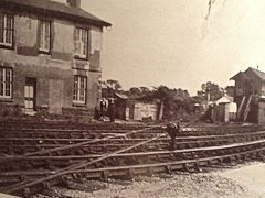 
Melingriffith Tramway crossing the TVR at Pentyrch's first station, © Unknown source