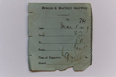 
Brecon and Merthyr Railway ticket for a Pant train, 1 March 1879