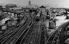 the TVR Ynysfach branch bridge with merthyr TVR station to the right