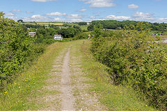 
Morlais Castle Quarries, the tramroad from Merthyr, June 2014