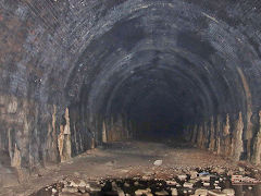 
Morlais Tunnel, inside the Northern portal, the LNWR link to Dowlais and the MTAR, Merthyr, June 2014