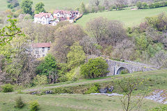 
Pont Sarn viaduct, Brecon and Merthyr Railway, with Morlais Tramroad in the foreground, May 2017