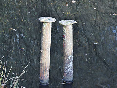 Hafod Colliery reservoir outlet pipes at ST 0408 9141, November 2021