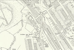 Temporary bridge at Railway View, Williamstown, 1912