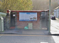 
The 'Gents' on the Lower Eirw Bridge at ST 0430 9105, November 2021